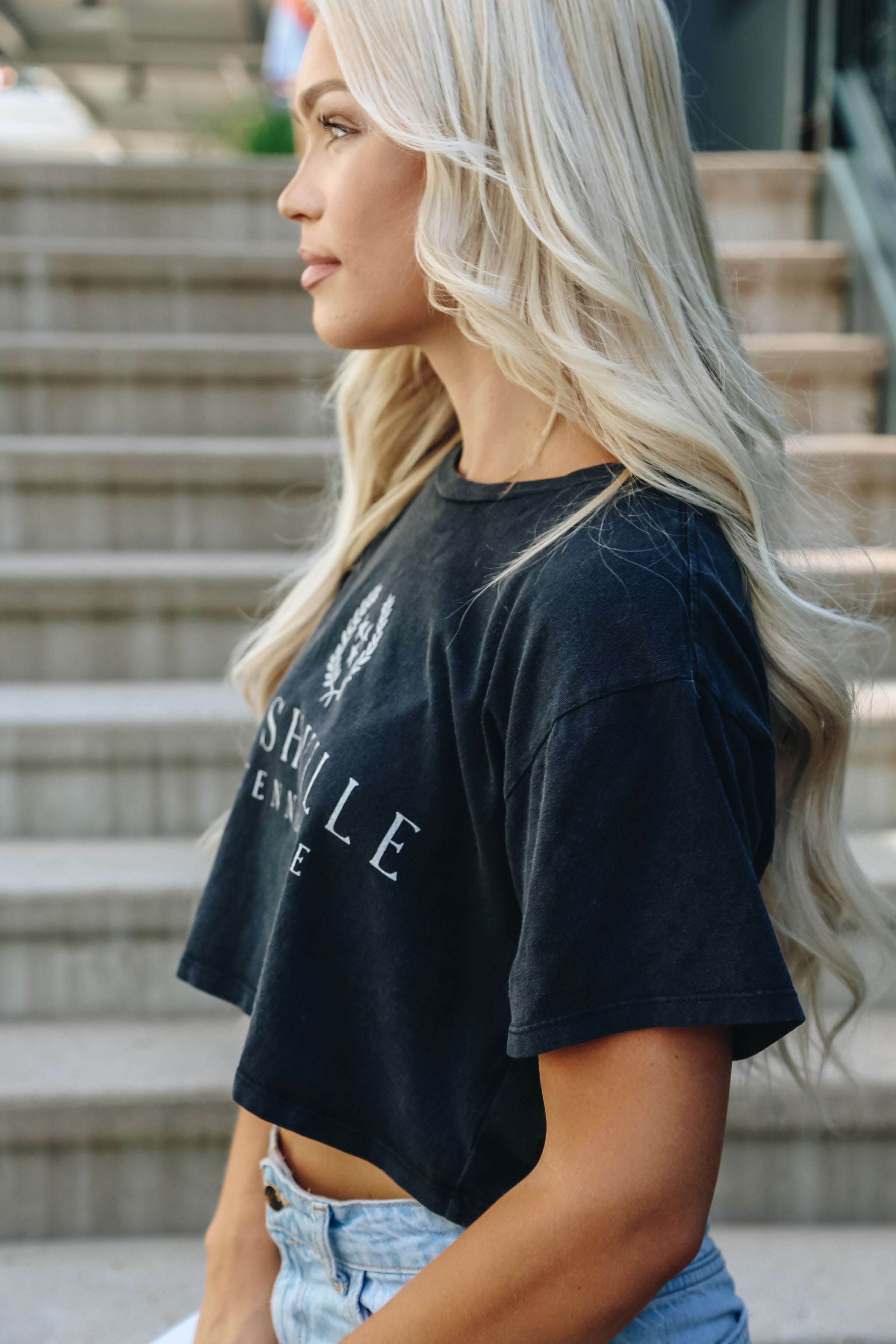 Annabelle Boxy Crop [Black - TriStar Crest]