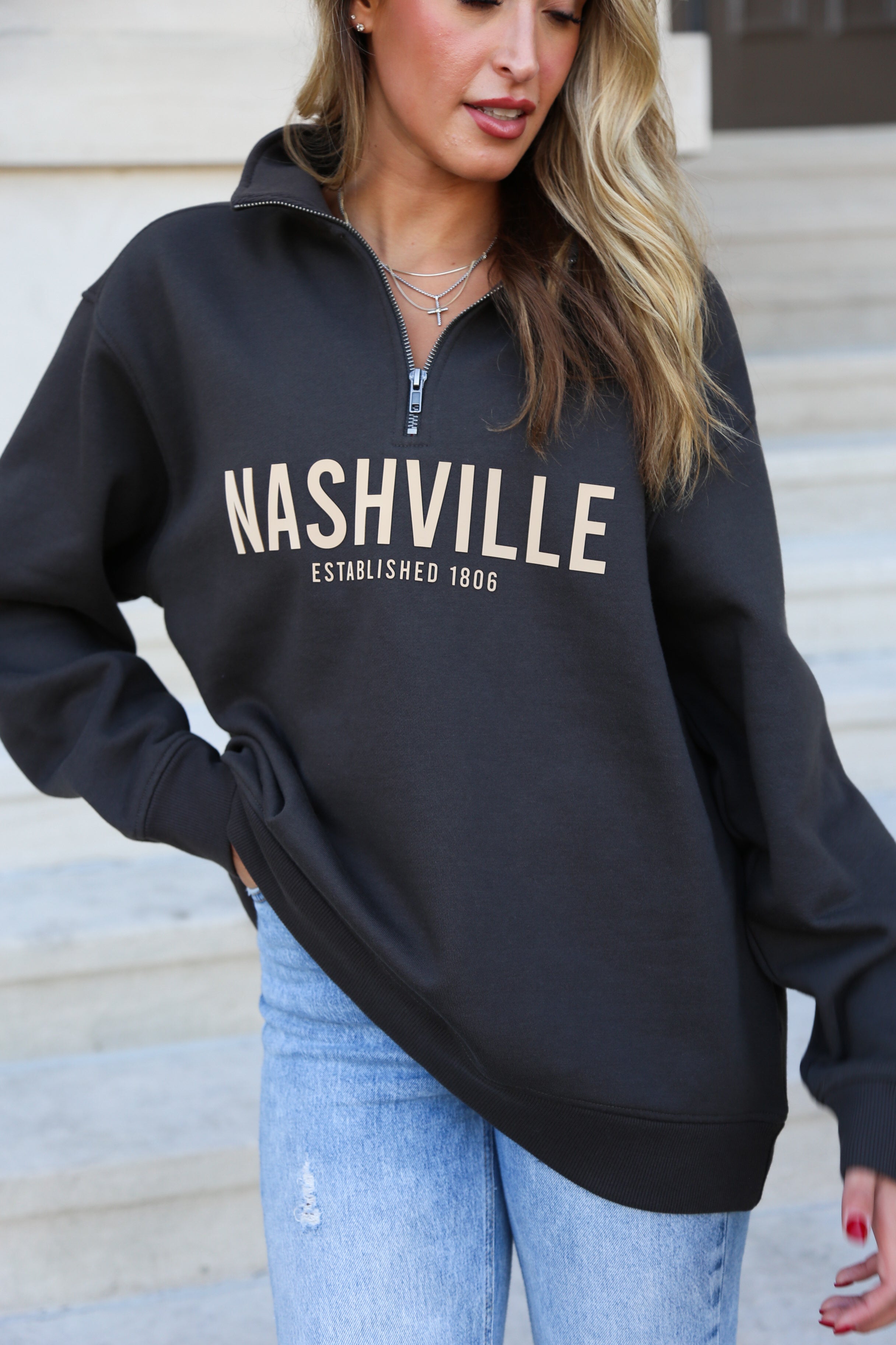 Nashville Quarter Zip [Faded Black]