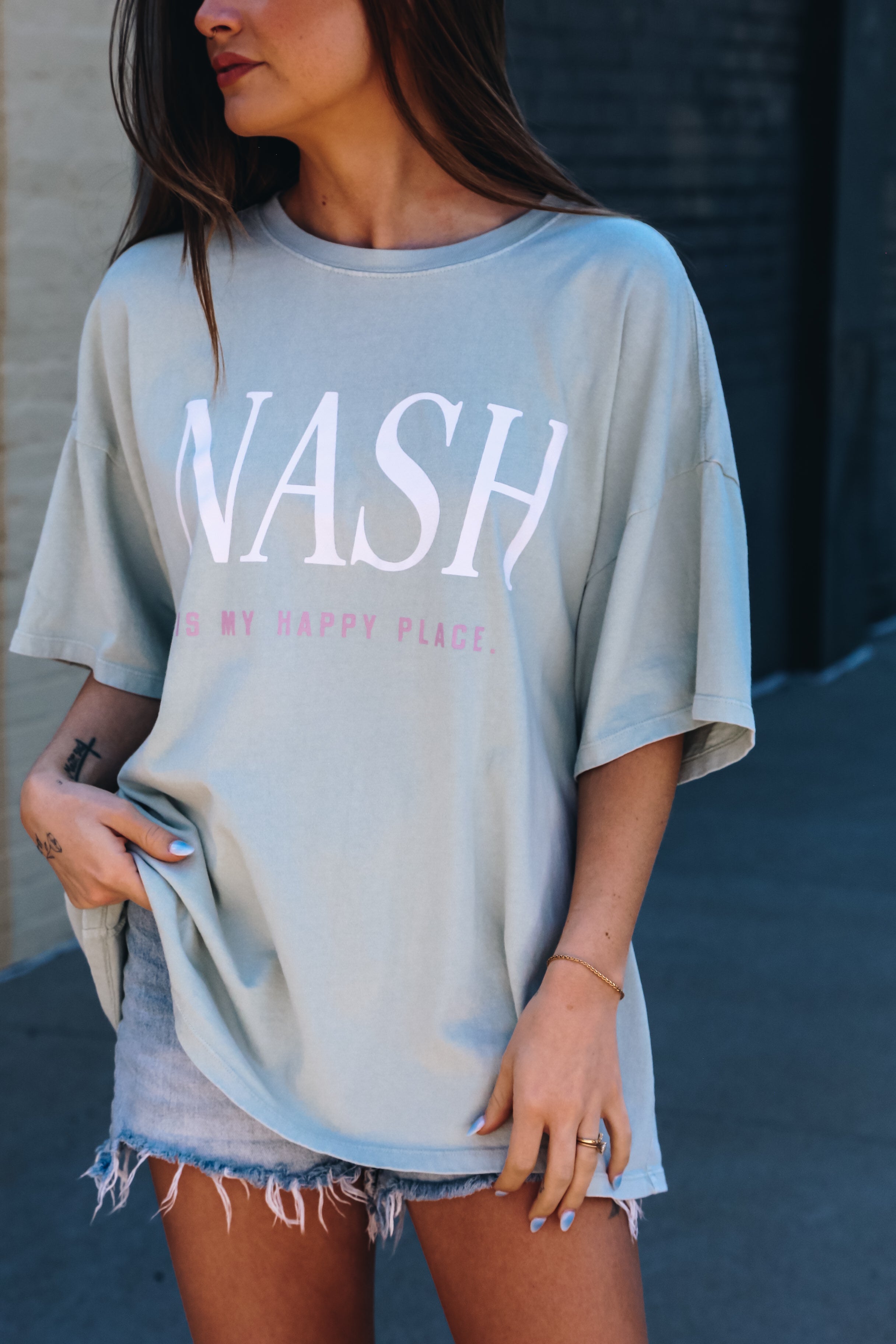 Kacey Oversize Tee [Green Tea]