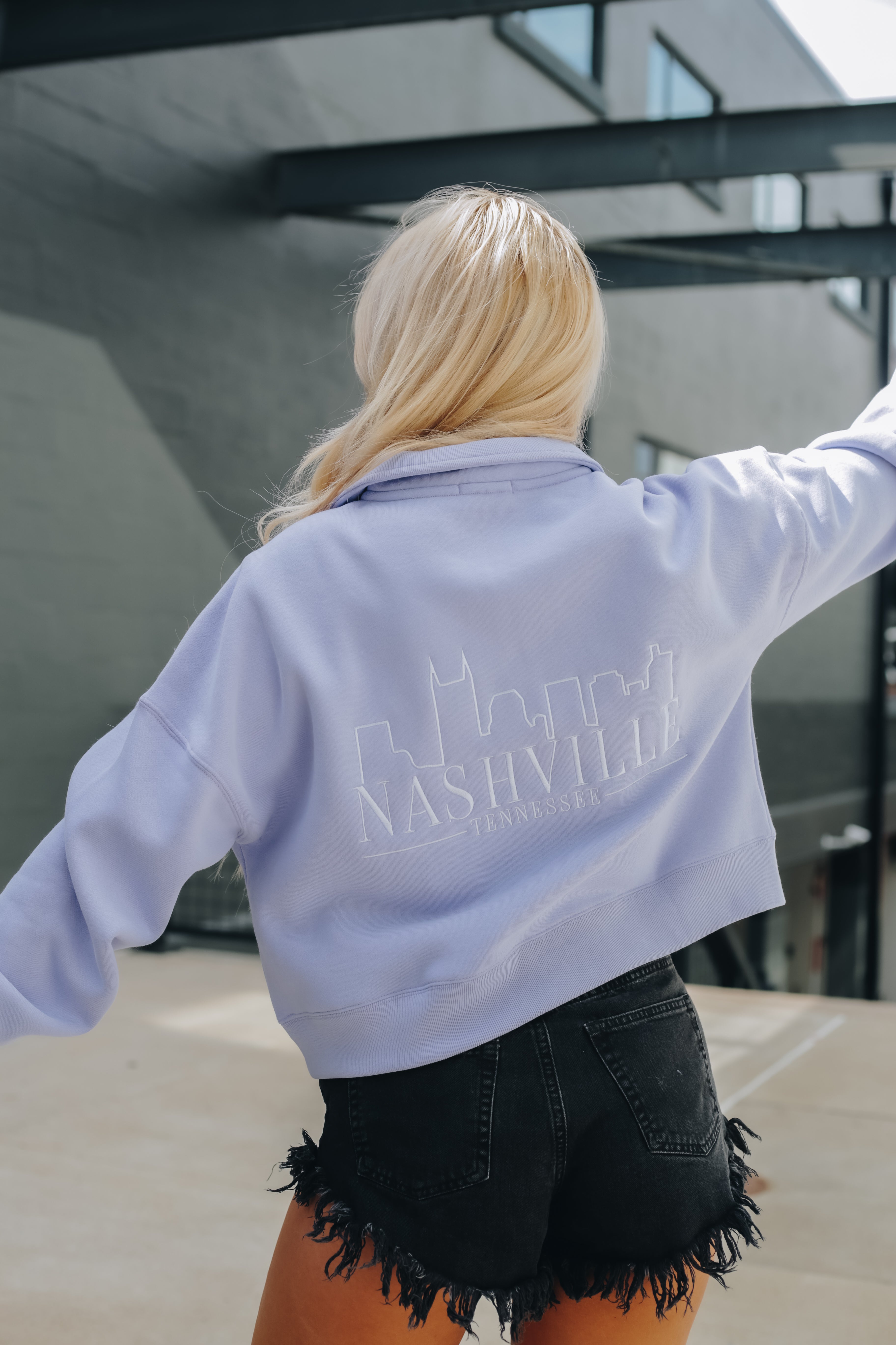 Nashville Skyline Quarter Zip [Lavender]