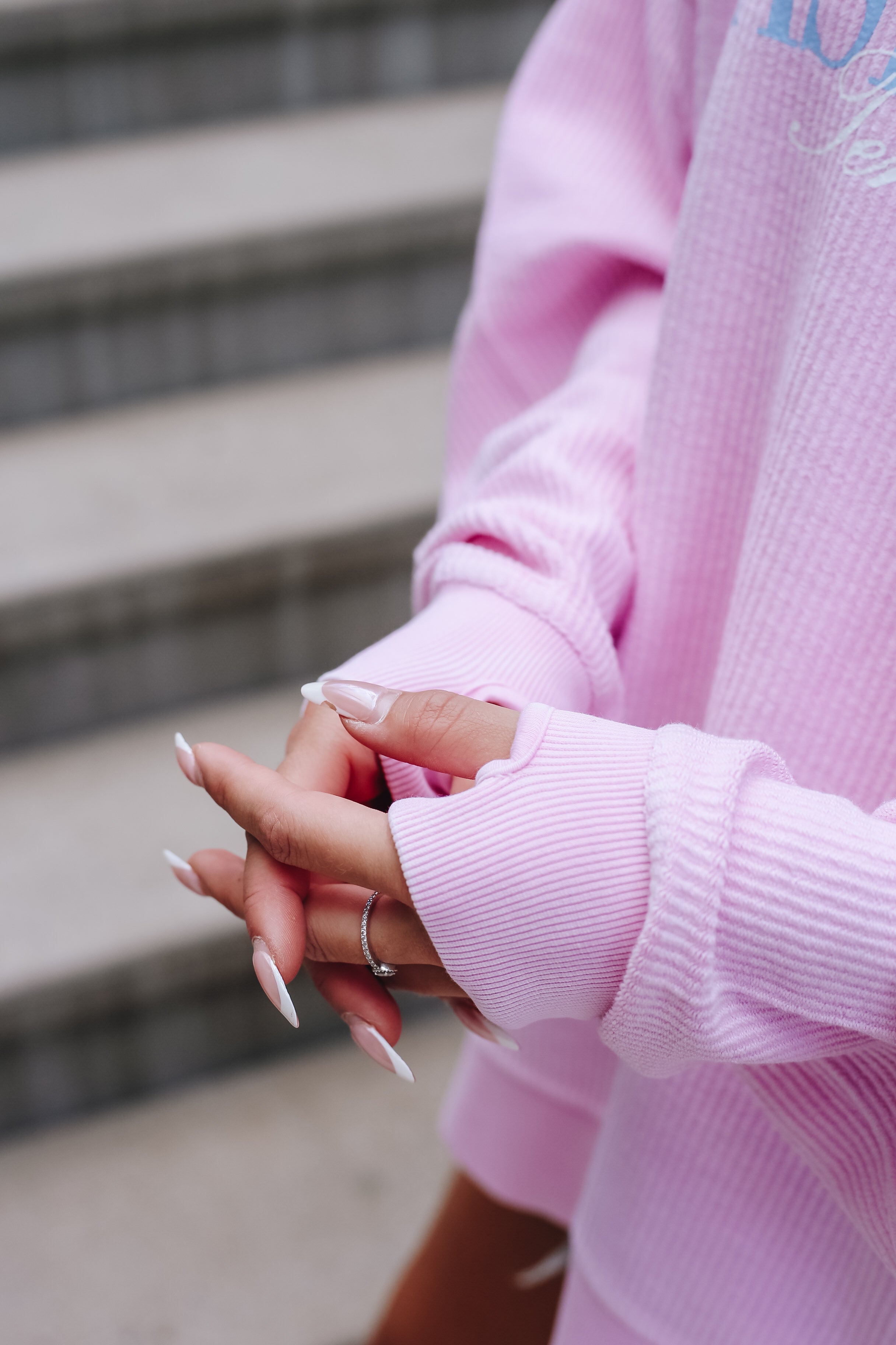 Lakeside Oversize Corded Sweatshirt [Pink]