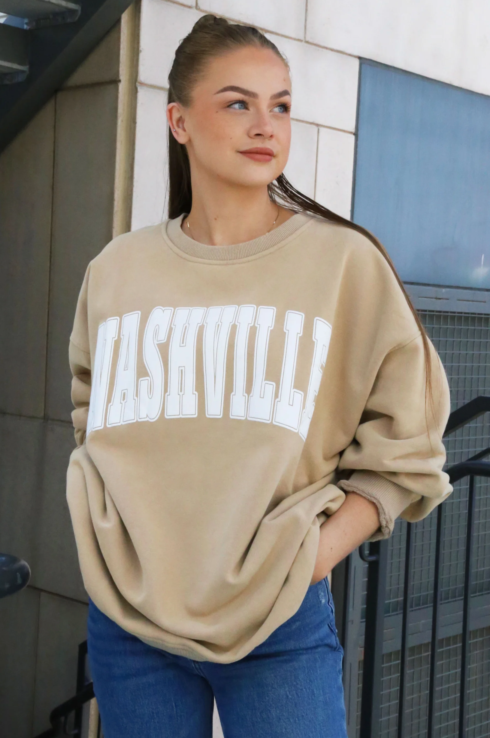 Chelsea Oversize Crew [Latte]