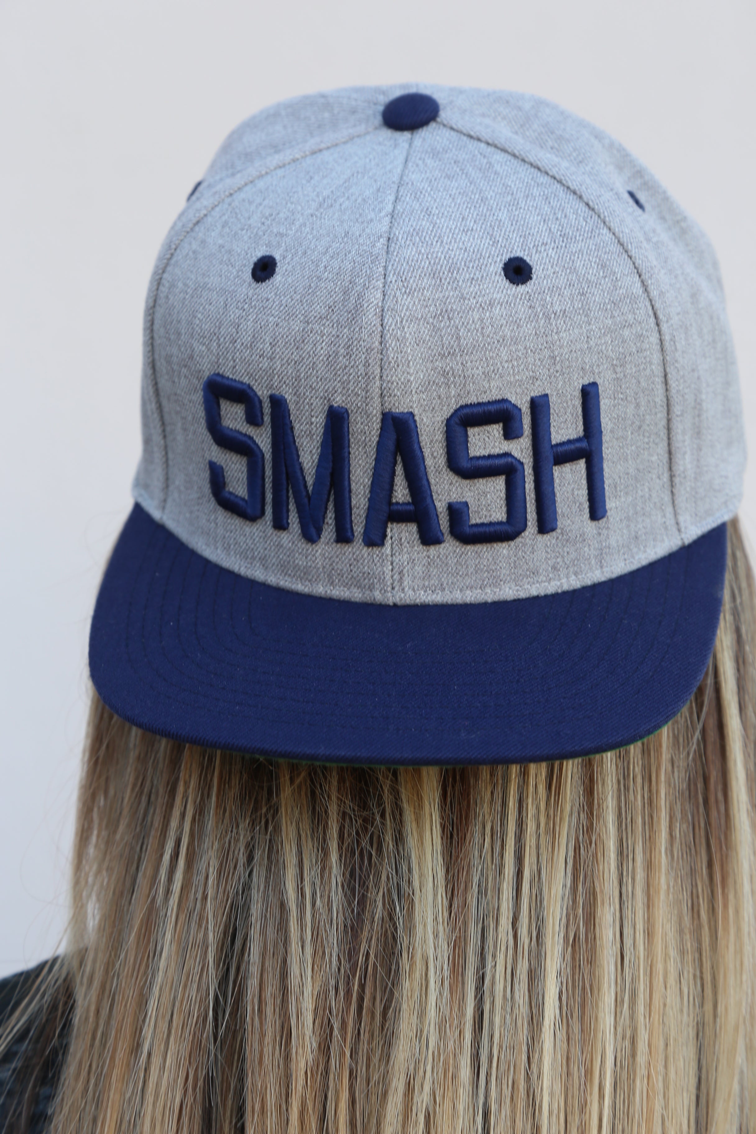 Two-Tone Heather/Navy SMASH Flat Bill