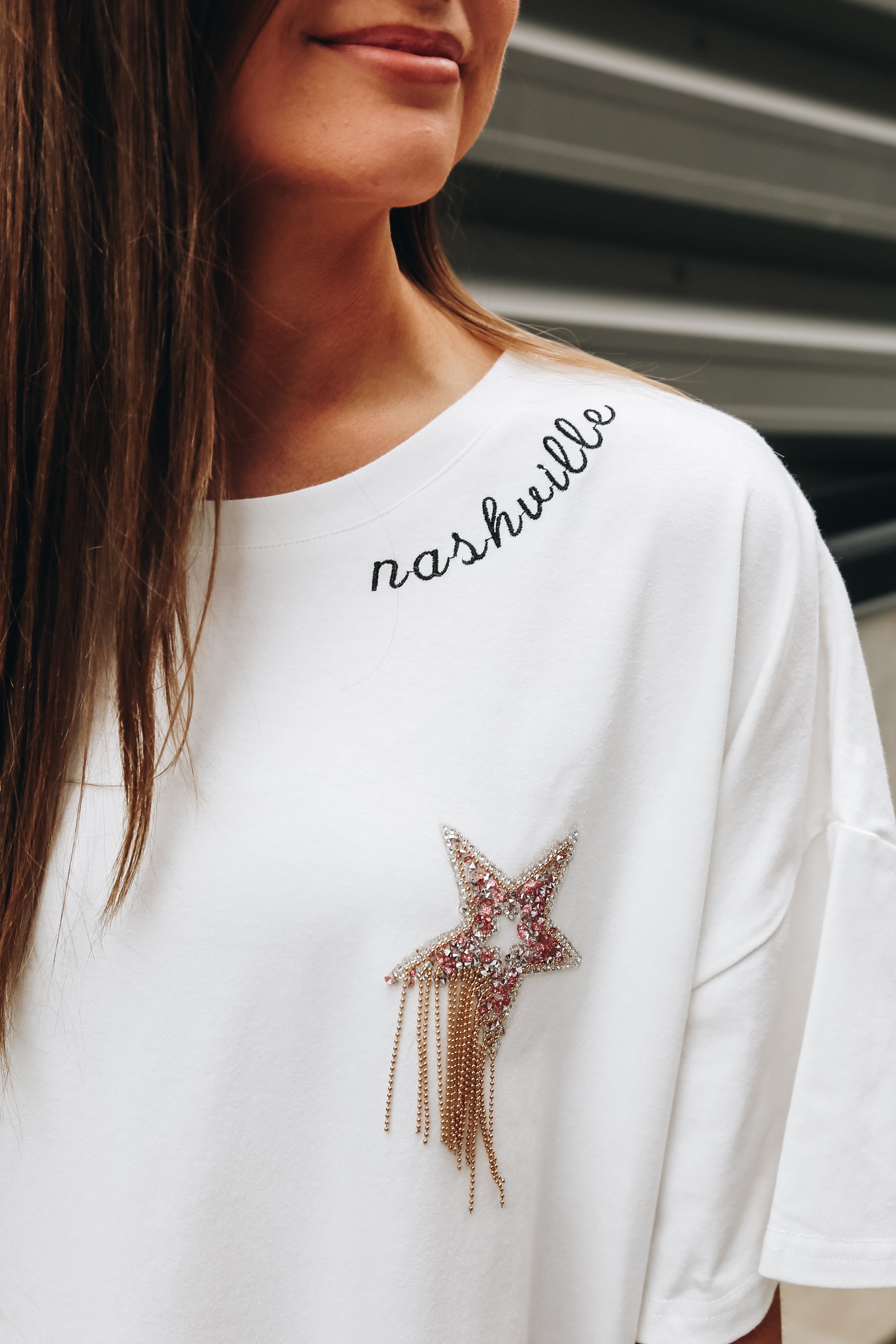 Star Struck Shirt Dress [White]